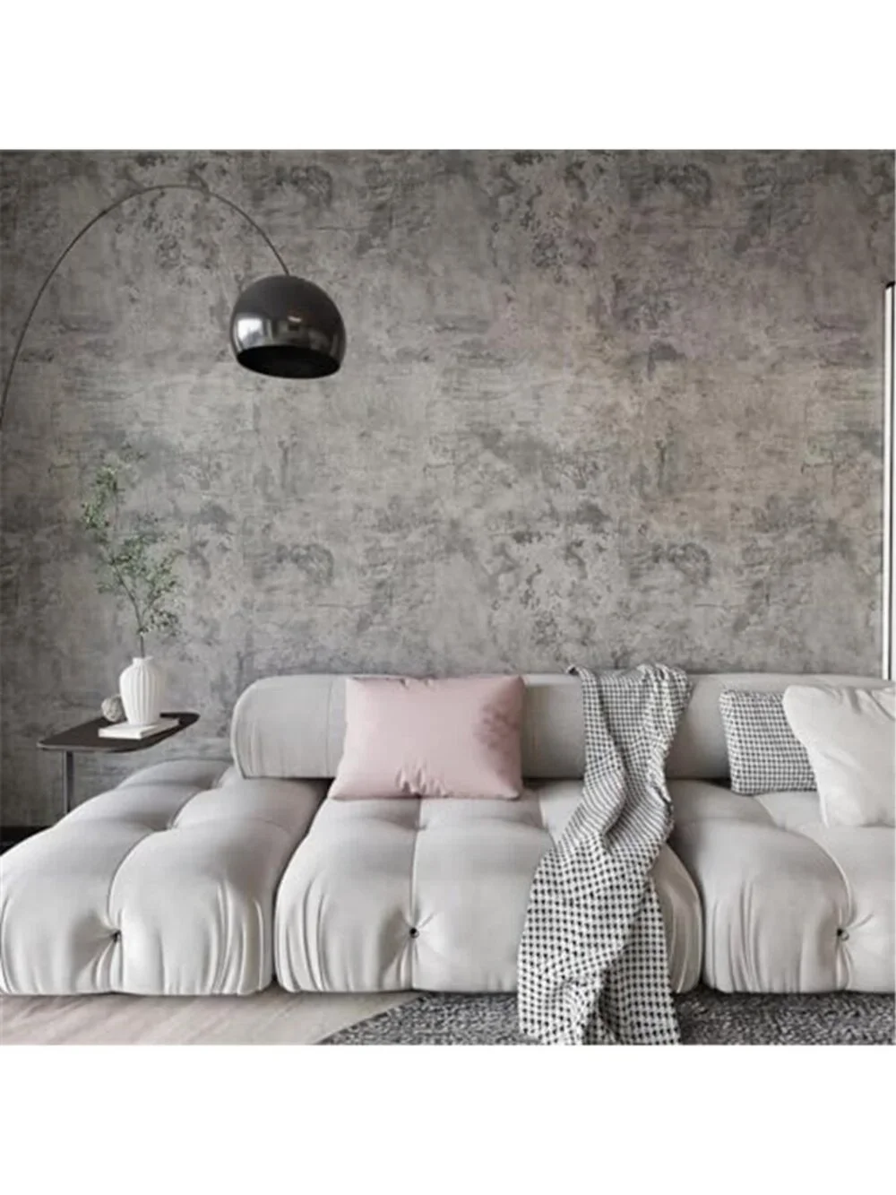 Gray Concrete Peel Stick Wallpaper Faux Cement Contact Paper Waterproof Vinyl
